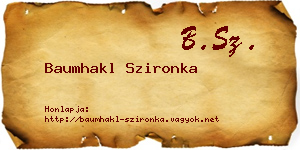 Baumhakl Szironka névjegykártya